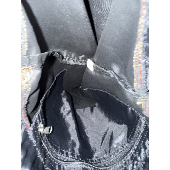 Vintage Nike Black And Gold Swoosh Draw String Y2k Bag Workout Sack Pouch - Picture 4 of 4